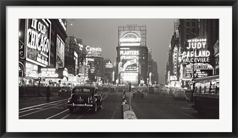 Framed Times Square at Night, NYC 1938 Print