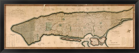 Framed New York and the Island of Manhattan, 1812 Print