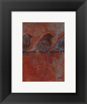 Framed Row of Sparrows II Print