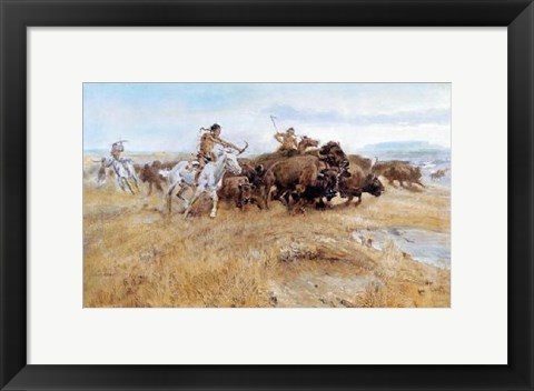 Framed Buffalo Hunt Print