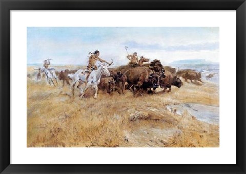 Framed Buffalo Hunt Print