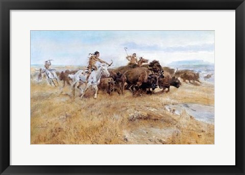 Framed Buffalo Hunt Print