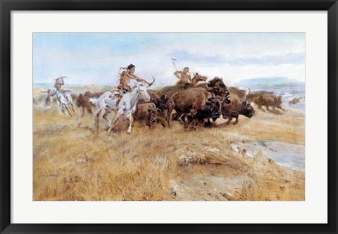 Framed Buffalo Hunt Print