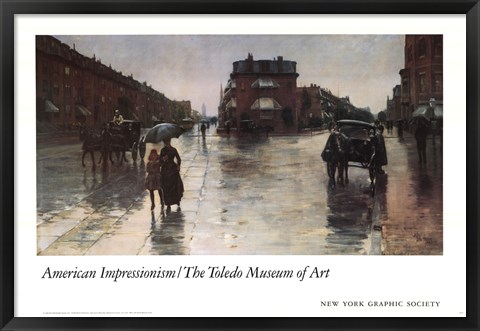 Framed Rainy Day, Boston Print