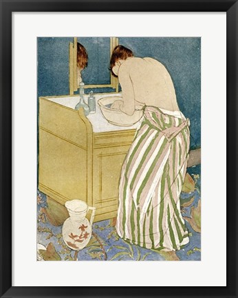 Framed Woman Bathing Print