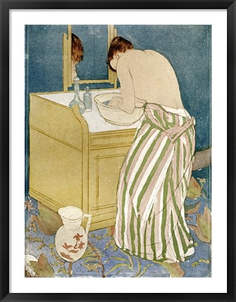 Framed Woman Bathing Print