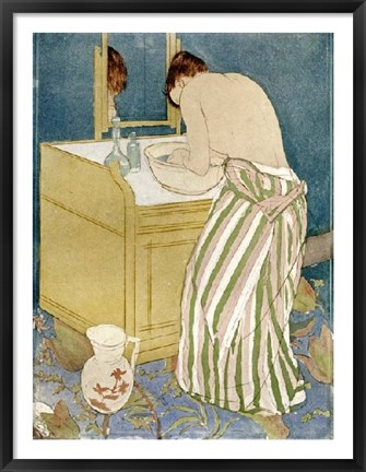 Framed Woman Bathing Print