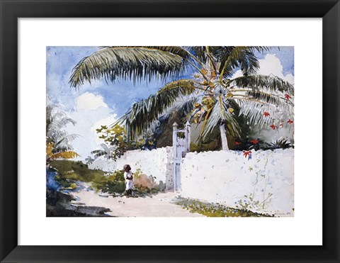 Framed Garden In Nassau Print