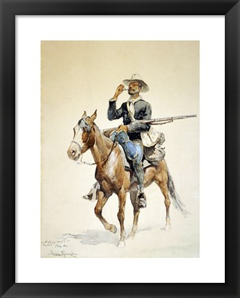 Framed Mounted Infantryman Print