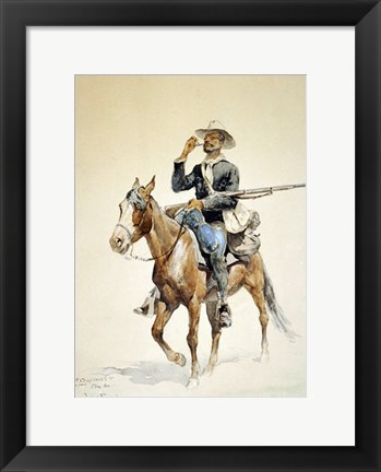 Framed Mounted Infantryman Print