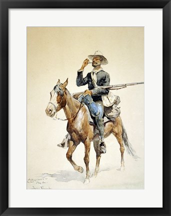 Framed Mounted Infantryman Print