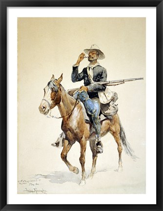 Framed Mounted Infantryman Print