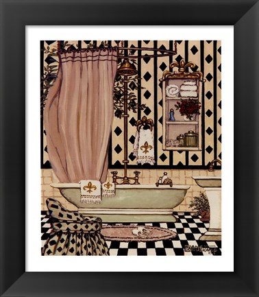 Framed Elegant Bath II Print