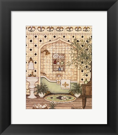 Framed Elegant Bath III Print