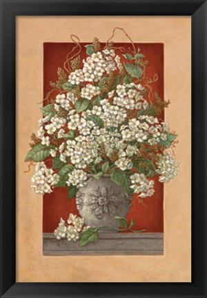 Framed Hydrangeas En Rouge Print