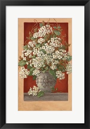 Framed Hydrangeas En Rouge Print