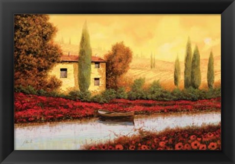 Framed Al Tramonto Sul Fiume Print