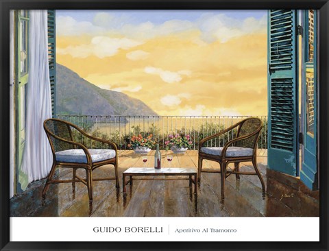 Framed Aperitivo Al Tramonto Print