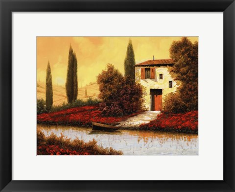 Framed Lungo Il Fiume Tra I Papaveri Print