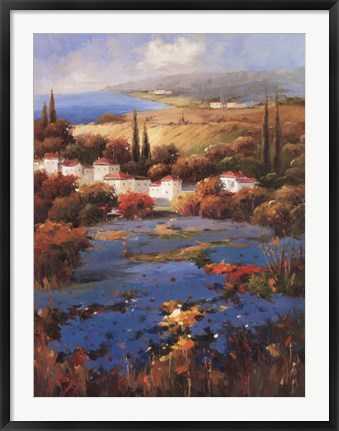 Framed Villagio Blu Print