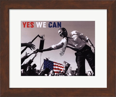 Framed Barack Obama:  Yes We Can (crowd) Print