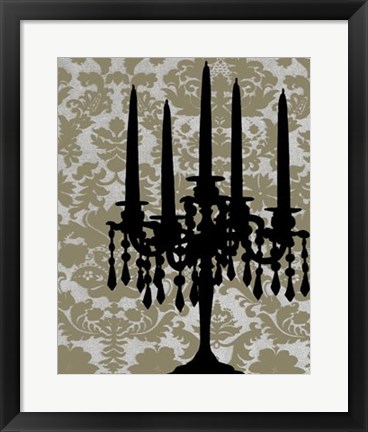 Framed Candelabra Silhouette I Print