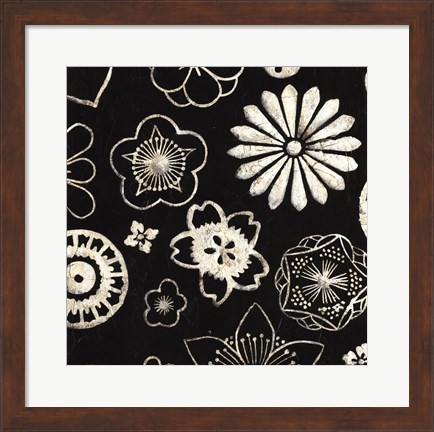 Framed Silver Floral Cascade II Print