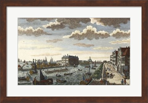 Framed Amsterdam Harbor &amp; Dock-yard Print