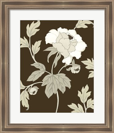 Framed Neutral Peony Elegance II Print