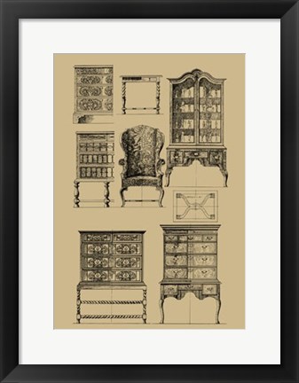 Framed English Baroque Furniture Print