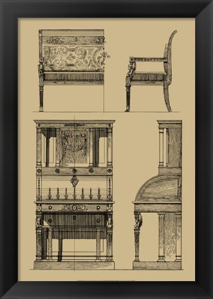 Framed French Empire Furniture I Print