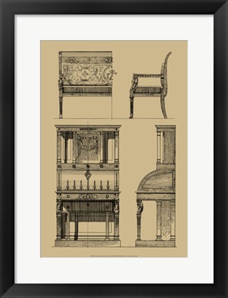 Framed French Empire Furniture I Print