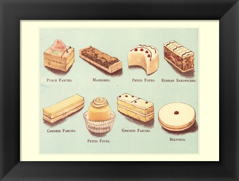 Framed Fanciful Cakes &amp; Tarts I Print