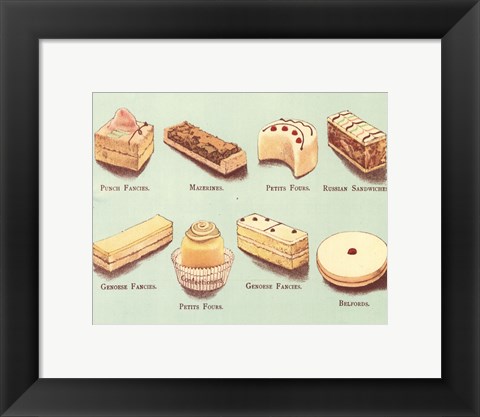 Framed Fanciful Cakes &amp; Tarts I Print