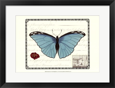 Framed Butterfly Prose IV Print