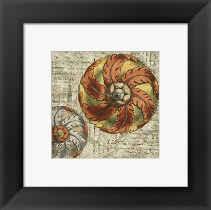 Framed Vintage Rosette III Print