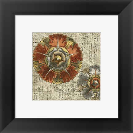 Framed Vintage Rosette IV Print