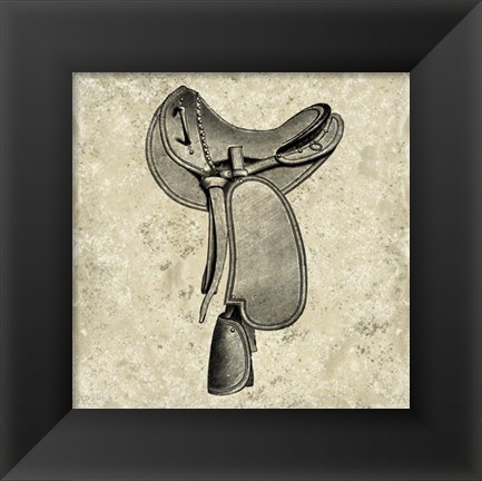 Framed Antique Saddle I Print