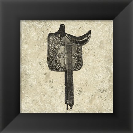 Framed Antique Saddle III Print