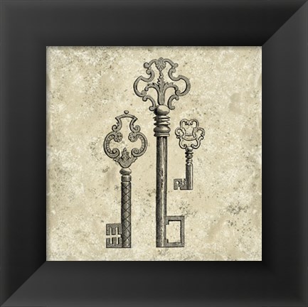 Framed Antique Keys II Print