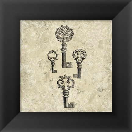 Framed Antique Keys IV Print