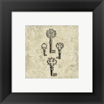 Framed Antique Keys IV Print