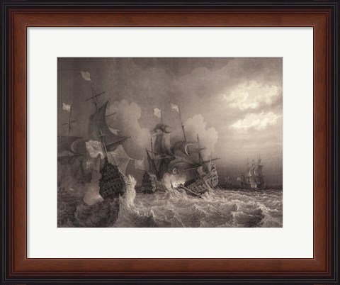 Framed Ships at Sea I Print