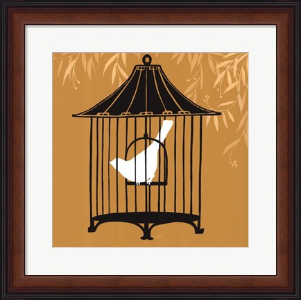 Framed Birdcage Silhouette I Print