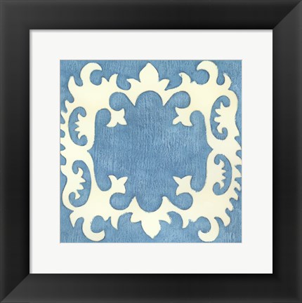 Framed Petite Suzani in Blue Print