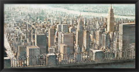 Framed City View of Manhattan Print