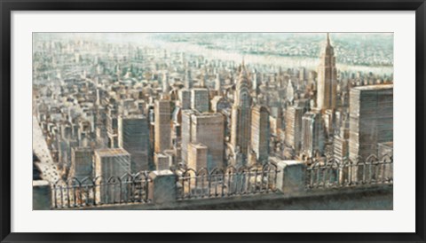 Framed City View of Manhattan Print