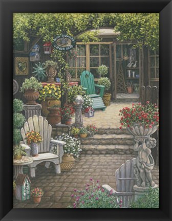 Framed Miss Trawick&#39;s Garden Shop Print