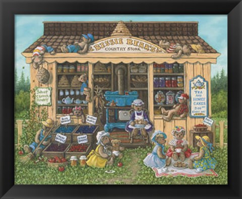 Framed Bessie Bear&#39;s Country Store Print