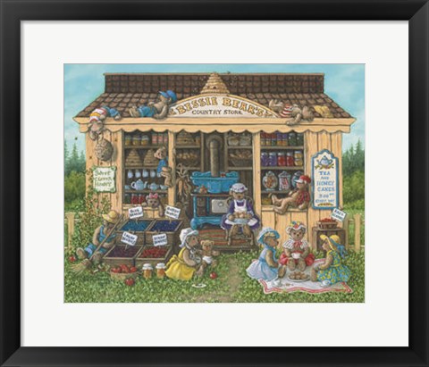 Framed Bessie Bear&#39;s Country Store Print